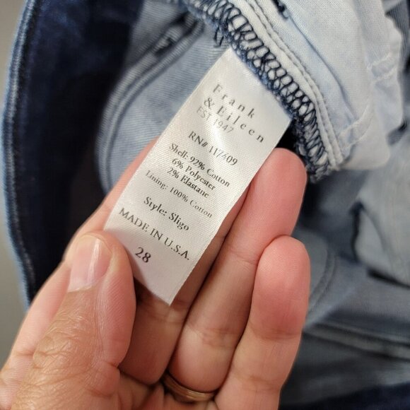 Frank & Eileen Womens Blue Denim Sligo Skinny Jean Raw Hem Size 28 Boho Classic - Picture 14 of 14